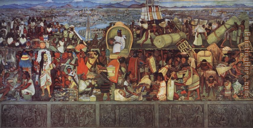 The Great City of Tenochtitlan painting - Diego Rivera The Great City of Tenochtitlan art painting